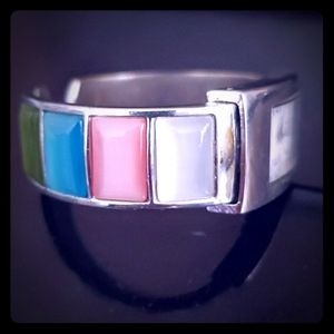 Peck & Peck watch bangle with colored stones